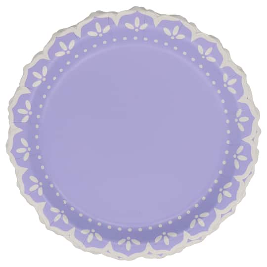 7" Purple Petal Dot Snack Plates, 8ct. by Celebrate It™